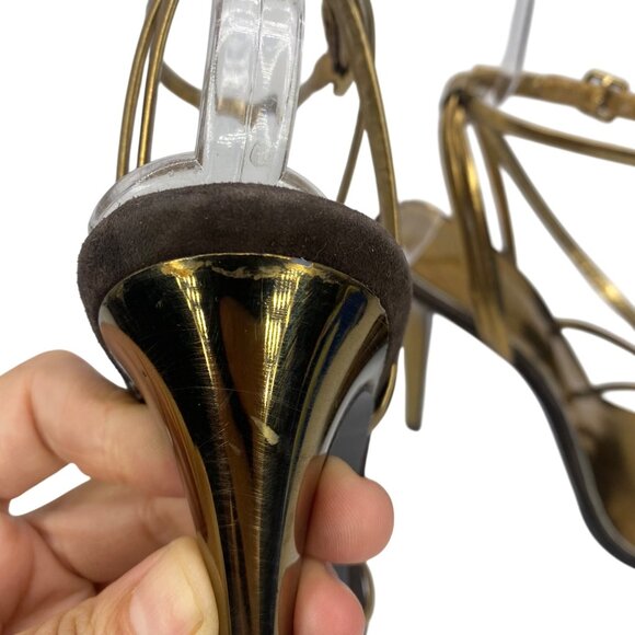 Tory Burch Hanni Bronze/Brown High heel sandal Women’s size 8.5 - Picture 11 of 12